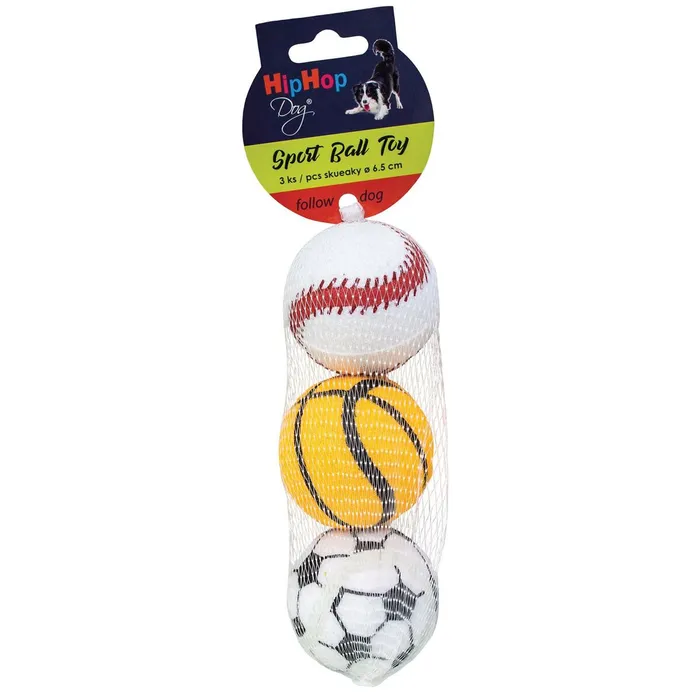 Hlavný obrázok produktu Sportovní tenisový míč pískací 6,5 cm (3ks v bal.) HIPHOP DOG
