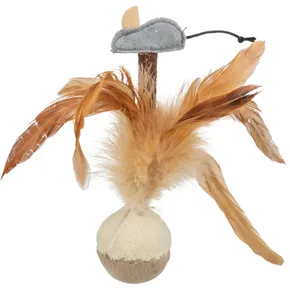 Squieky loptička s perím a myškou 15 cm