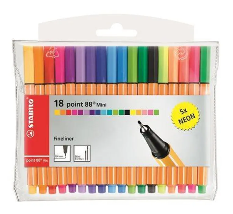 Hlavný obrázok produktu STABILO point 88 Mini 18 ks Sada včetně 5 neon Barev