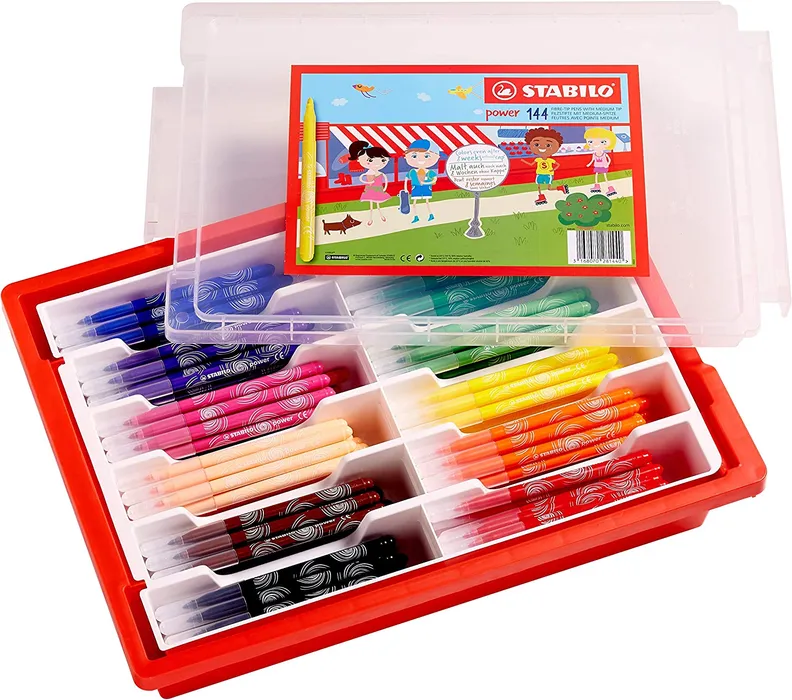 Hlavný obrázok produktu STABILO Power 144 ks Školní Box, vláknový fix - 12 barev