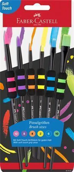 Hlavný obrázok produktu Štětce Faber-Castell Soft Touch Black - 6 ks