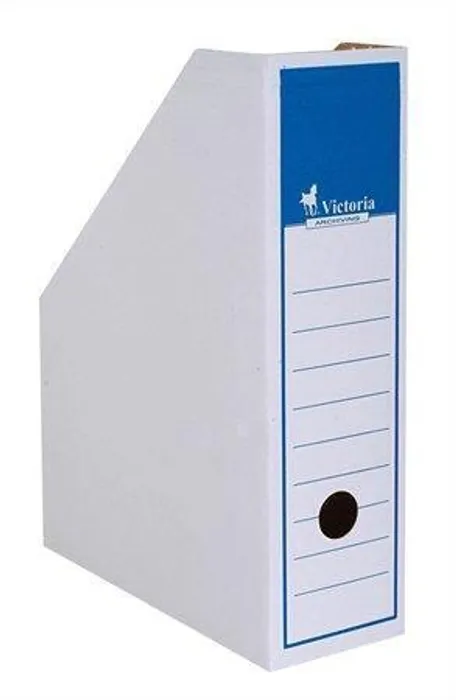 Hlavný obrázok produktu Stojan na časopisy, bílý, karton, 80 mm, VICTORIA