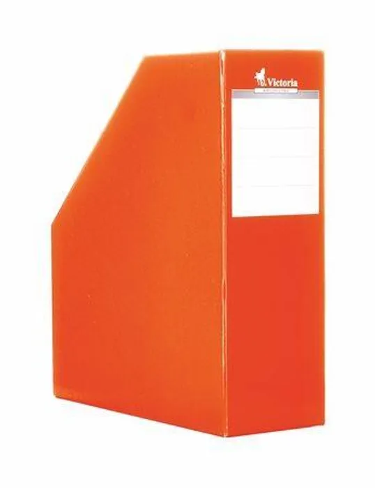 Hlavný obrázok produktu Stojan na časopisy, oranžový, karton, 90 mm, VICTORIA
