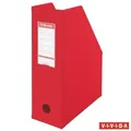 Stojan na časopisy, skladacie, Vivida červená, 100 mm, PVC/ kartón, ESSELTE