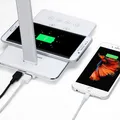Stolná LED lampa s bezdrôtovým nabíjaním, stmievateľná, čierna, 5V/9V, micro USB, USB výstu