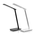 Stolná LED lampa s bezdrôtovým nabíjaním, stmievateľná, čierna, 5V/9V, micro USB, USB výstu