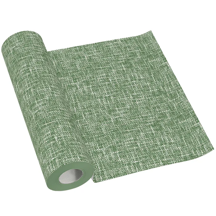 Hlavný obrázok produktu Středový pás PAW AIRLAID 40cm x 24m Linen Structure green