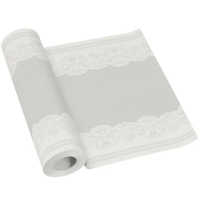 Hlavný obrázok produktu Středový pás PAW AIRLAID 40cm x 24m Royal Lace Silver