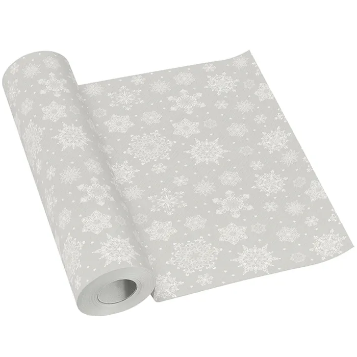 Hlavný obrázok produktu Středový pás PAW AIRLAID 40cm x 24m Snowflakes silver