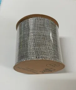 Stuha dekoračná, šírka 63 mm - strieborná [1 ks]