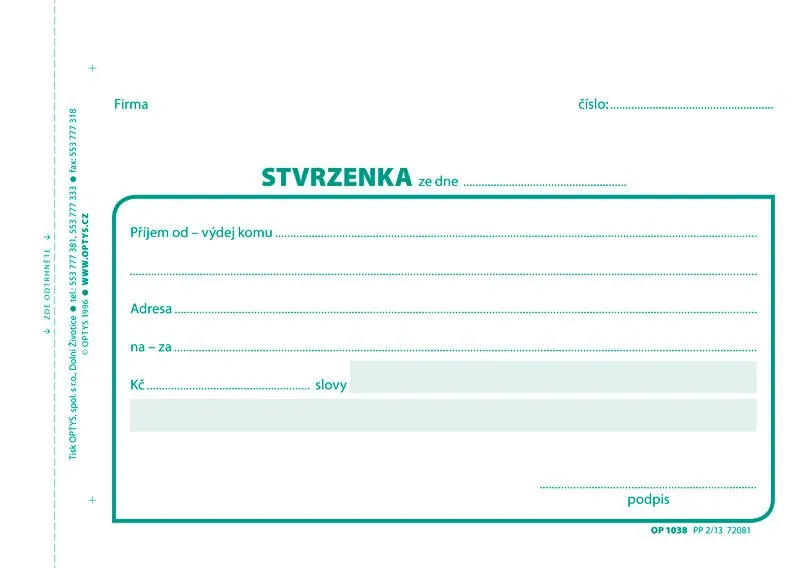 Hlavný obrázok produktu Stvrzenka, A6, 100 listů 1038