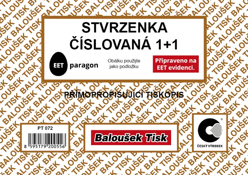 Hlavný obrázok produktu Stvrzenka A6 samopropis,číslovaná,50 listů PT072