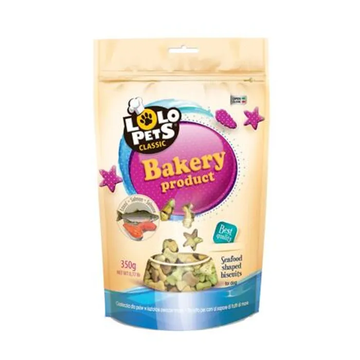 Hlavný obrázok produktu Sušenky KOSTIČKY MOŘSKÉ PLODY s lososem pro psy 350 g