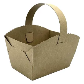 Svadobné košíčky s uškom KRAFT 9 x 6 x 7 cm [50 ks]