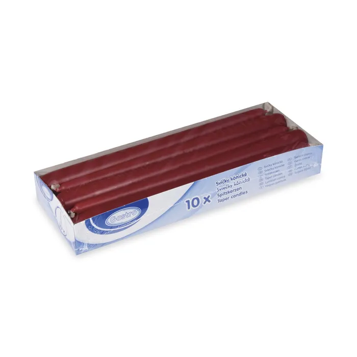 Hlavný obrázok produktu Svíčka kónická 245 mm bordová [10 ks]
