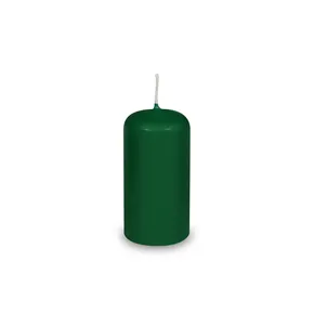 Sviečka valcová tmavozelená priemer 40 x 80 mm [4 ks]