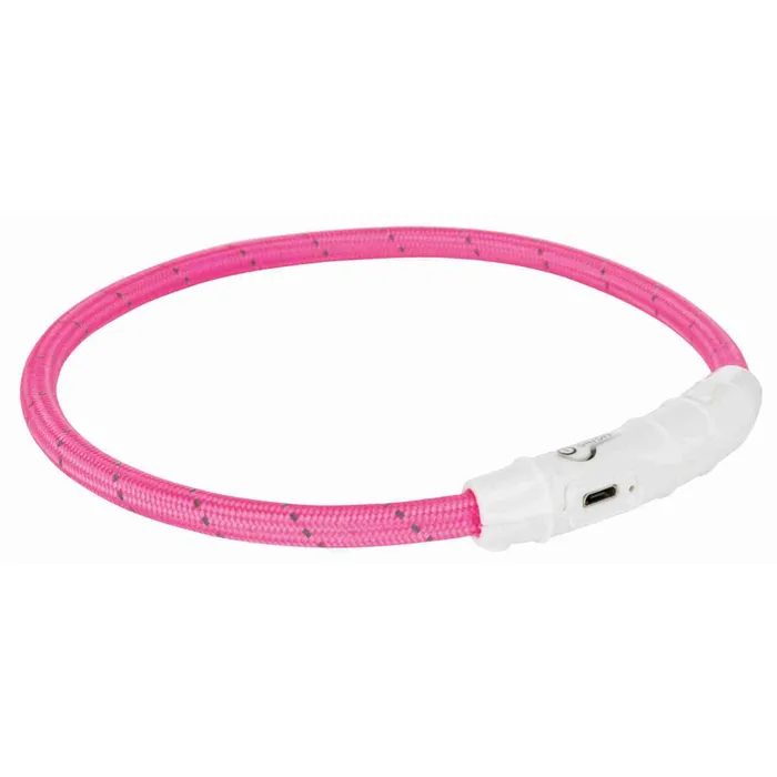 Hlavný obrázok produktu Svítící kroužek USB na krk, růžový L-XL: 65 cm/ o 7 mm
