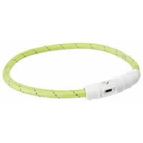 Svietiaci krúžok USB na krk, zelená L-XL: 65 cm/ o 7 mm