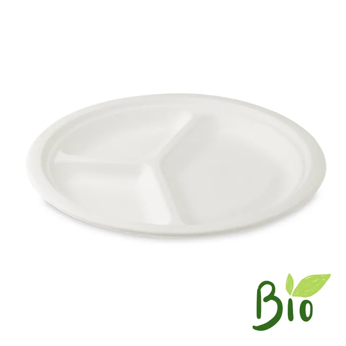 Hlavný obrázok produktu Talíř dělený na 3 porce BIO cukrová třtina průměr 26 cm [50 ks]