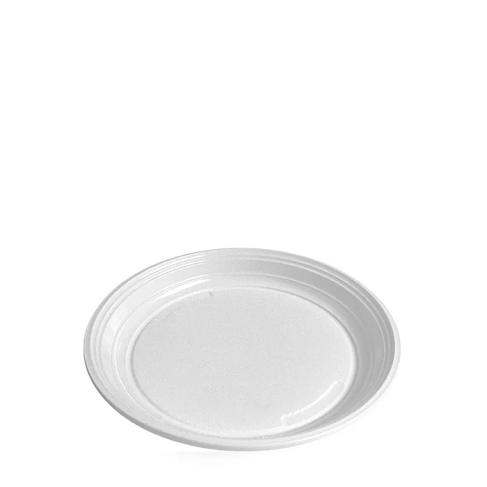 Hlavný obrázok produktu Talíř mělký, bílý (PS) průměr 20,5 cm [100 ks]