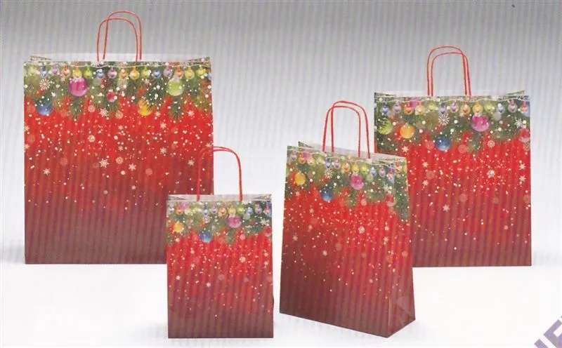 Hlavný obrázok produktu Taška dárková vánoční 22x10x29 cm červená girlanda