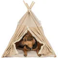 Ďalší obrázok produktu Teepee BOHO s vankúšom, 55 x 65 x 44 cm, bavlna, béžová