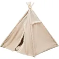 Ďalší obrázok produktu Teepee BOHO s vankúšom, 55 x 65 x 44 cm, bavlna, béžová