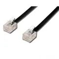 Telefónny kábel, RJ11 M-10m, čierny, pre ADSL modem, economy