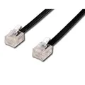 Telefónny kábel, RJ11 M-3m, čierny, pre ADSL modem, economy