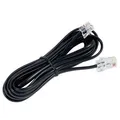 Telefónny kábel, RJ11 M-3m, plochý, čierny, pre ADSL modem, economy