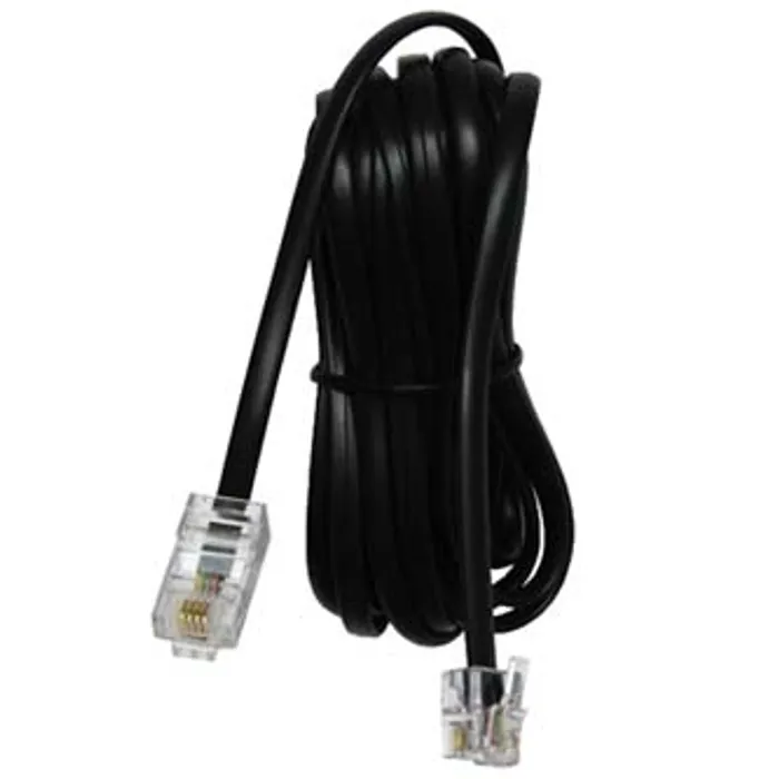 Hlavný obrázok produktu Telefonní kabel, RJ11 M-3m, plochý, černý, pro ADSL modem, economy