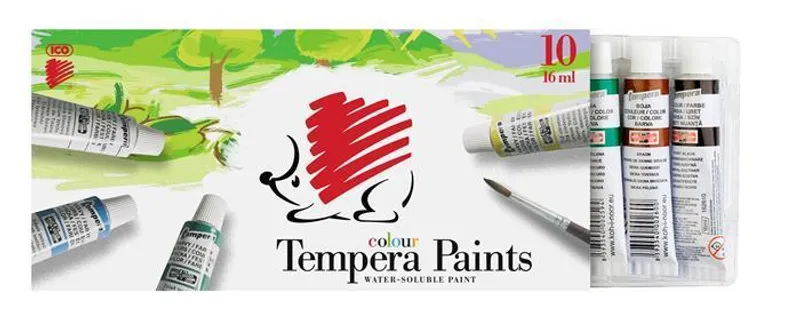Hlavný obrázok produktu Temperové barvy, 10ks, ICO "Ježek", různé barvy