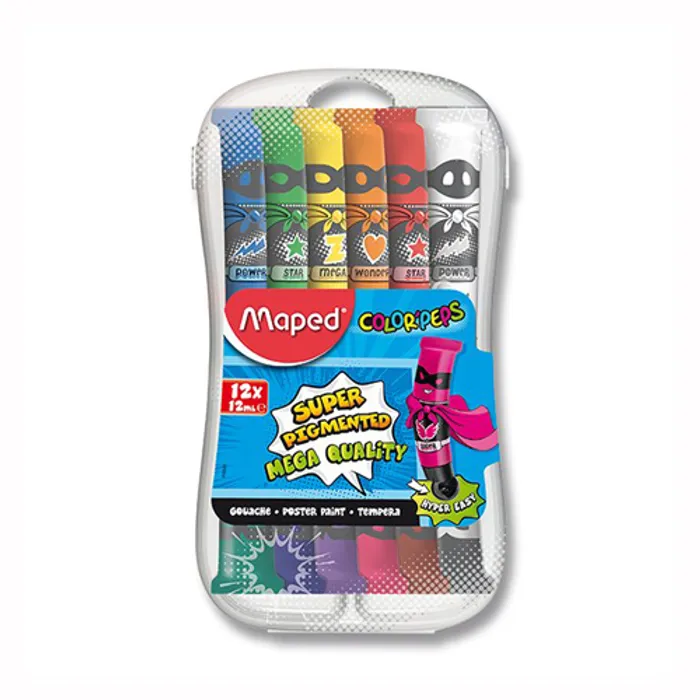 Hlavný obrázok produktu Temperové barvy Maped Color’s Peps temperové b, 12 barev, 12 x 12 ml