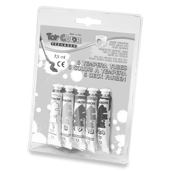 Hlavný obrázok produktu Temperové barvy Toy Color 5 barev, tuba 7,5 ml