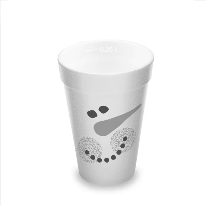 Hlavný obrázok produktu Termo-kelímek Sněhulák z pěnového PS 0,25 l (průměr 80 mm) [20 ks] - polystyrénový