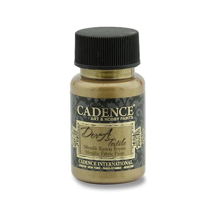 Hlavný obrázok produktu Textilní barva Cadence Dora Textile, met. antická zlatá, 50 ml
