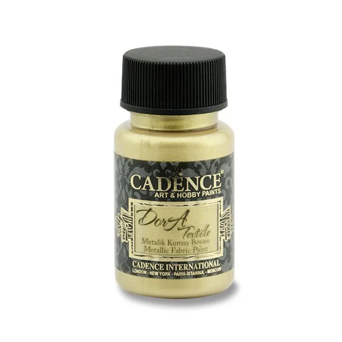 Hlavný obrázok produktu Textilní barva Cadence Dora Textile, met. bílé zlato, 50 ml