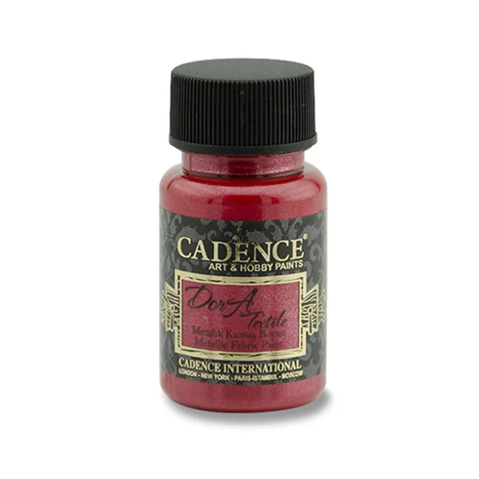 Hlavný obrázok produktu Textilní barva Cadence Dora Textile, met. červená, 50 ml