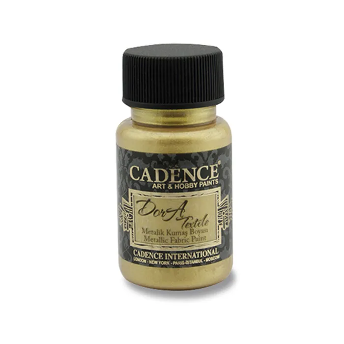 Hlavný obrázok produktu Textilní barva Cadence Dora Textile, met. sytá zlatá, 50 ml