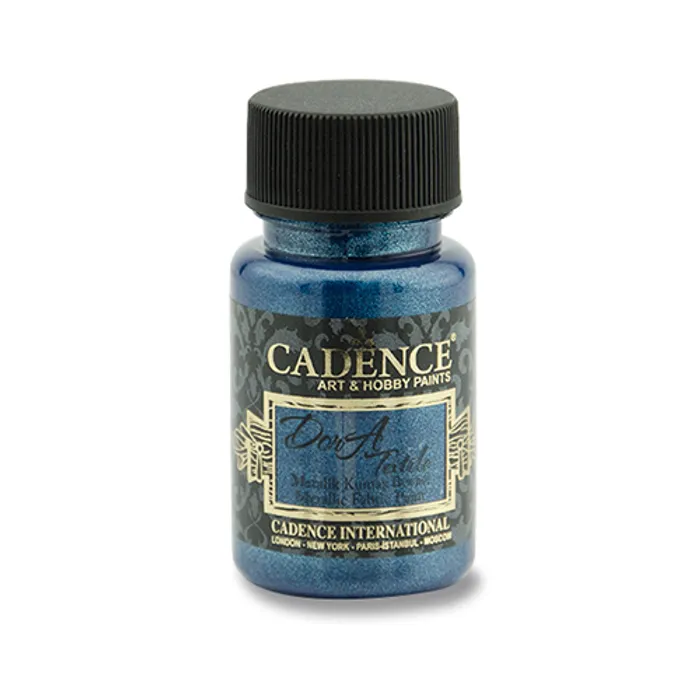 Hlavný obrázok produktu Textilní barva Cadence Dora Textile, met. tm. modrá, 50 ml