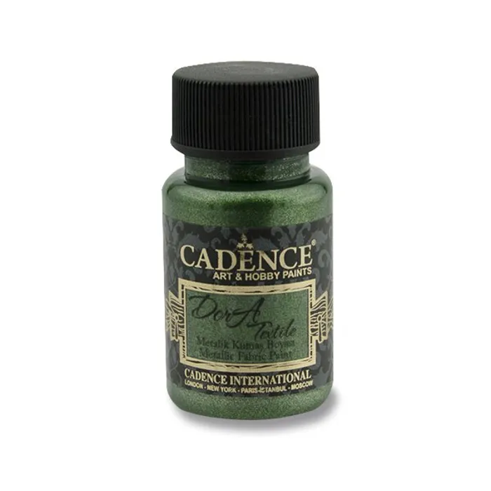 Hlavný obrázok produktu Textilní barva Cadence Dora Textile, met. zelená, 50 ml