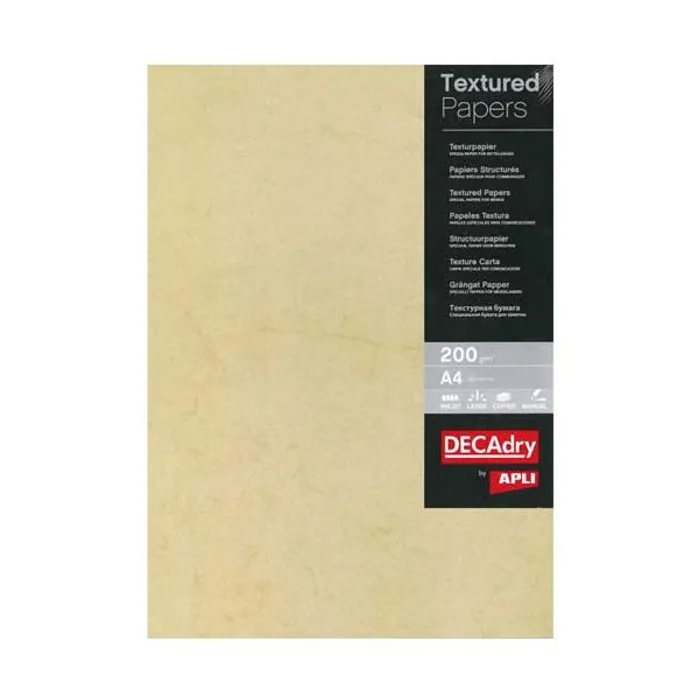 Hlavný obrázok produktu Texturovaný papír, havana, A4, 200g, APLI [10 listů]