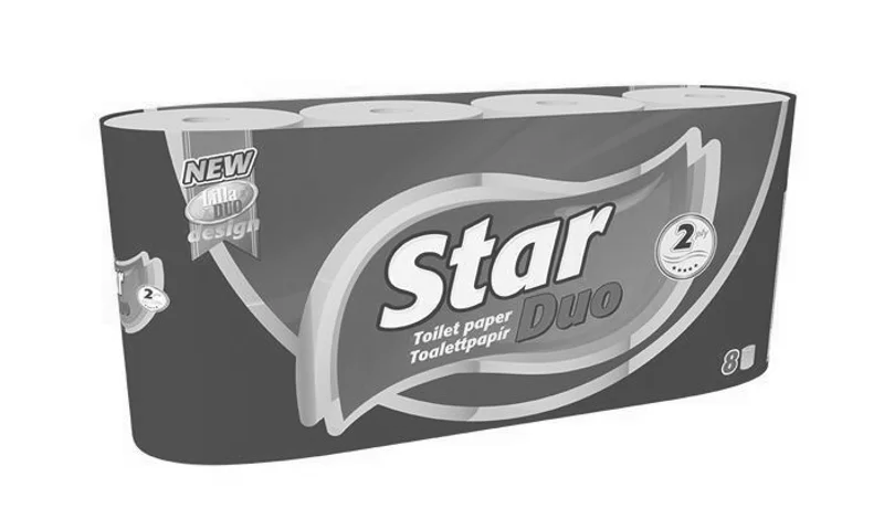 Hlavný obrázok produktu Toaletní papír, 2vrstvý, 8 rolí, "Star Duo"