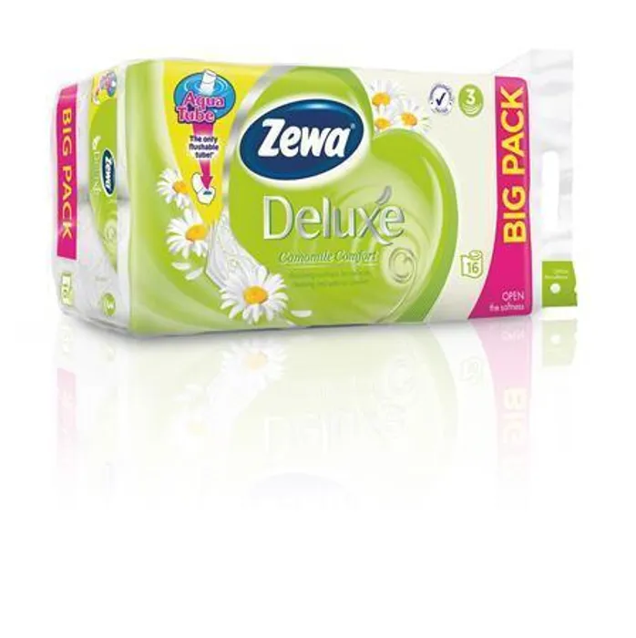 Hlavný obrázok produktu Toaletní papír, 3 vrství, 16 rolí, ZEWA "Deluxe, chamolile