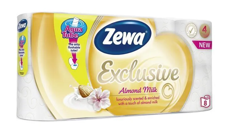 Hlavný obrázok produktu Toaletní papír "Exclusive", 4vrstvý, 8 rolí, almond milk, ZEWA