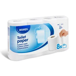 Toaletný papier (FSC Mix) 2vrstvý biely priemer 10,5cm 28m 250 útržkov [8 ks]