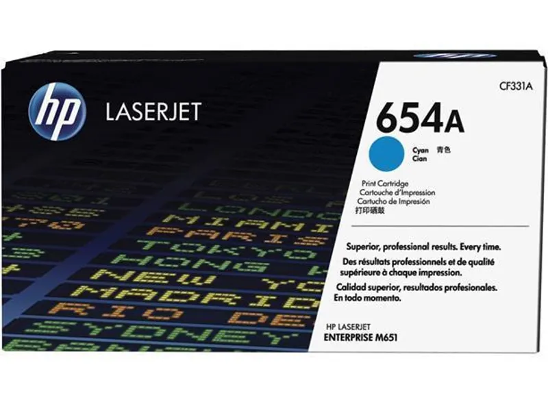 Hlavný obrázok produktu Toner HP 654A, do tiskárny Color LaserJet Enterprise M651, azurová, 15k , HP