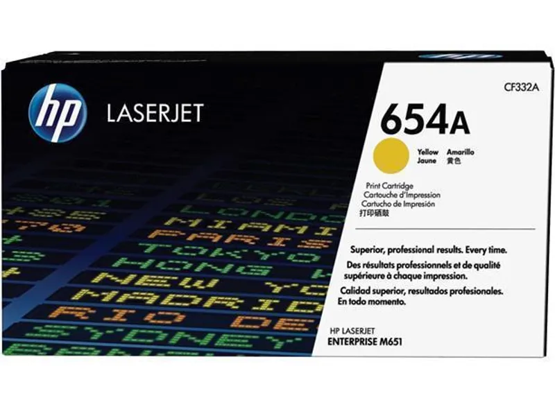 Hlavný obrázok produktu Toner HP 654A, do tiskárny Color LaserJet Enterprise M651, žlutá, 20k , HP