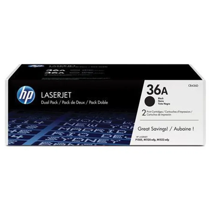 Hlavný obrázok produktu Toner pro "LaserJet P1505, 1505n, M1522" tiskárny, HP "CB436AD" Černá, 2*2 tis.stran