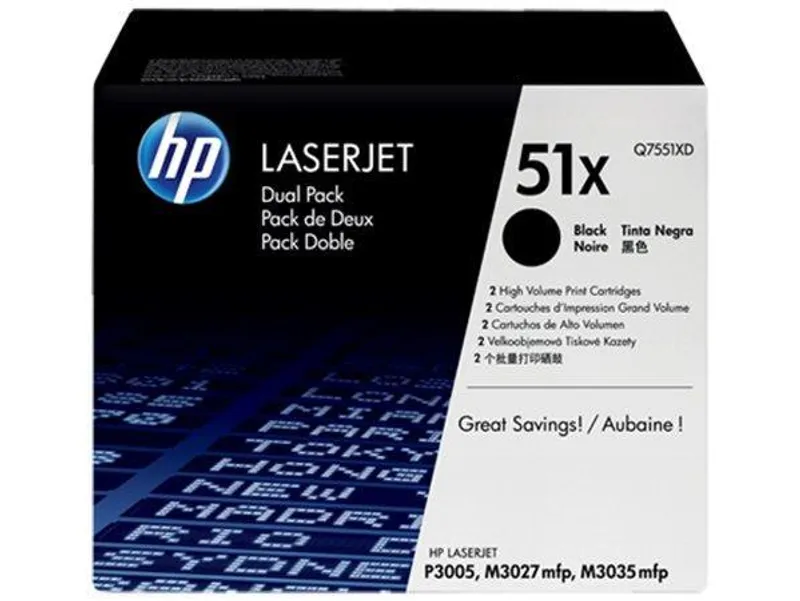 Hlavný obrázok produktu Toner pro "LaserJet P3005, M3027MFP" tiskárny, HP "Q7551XD" Černá, 2*13 tis.stran
